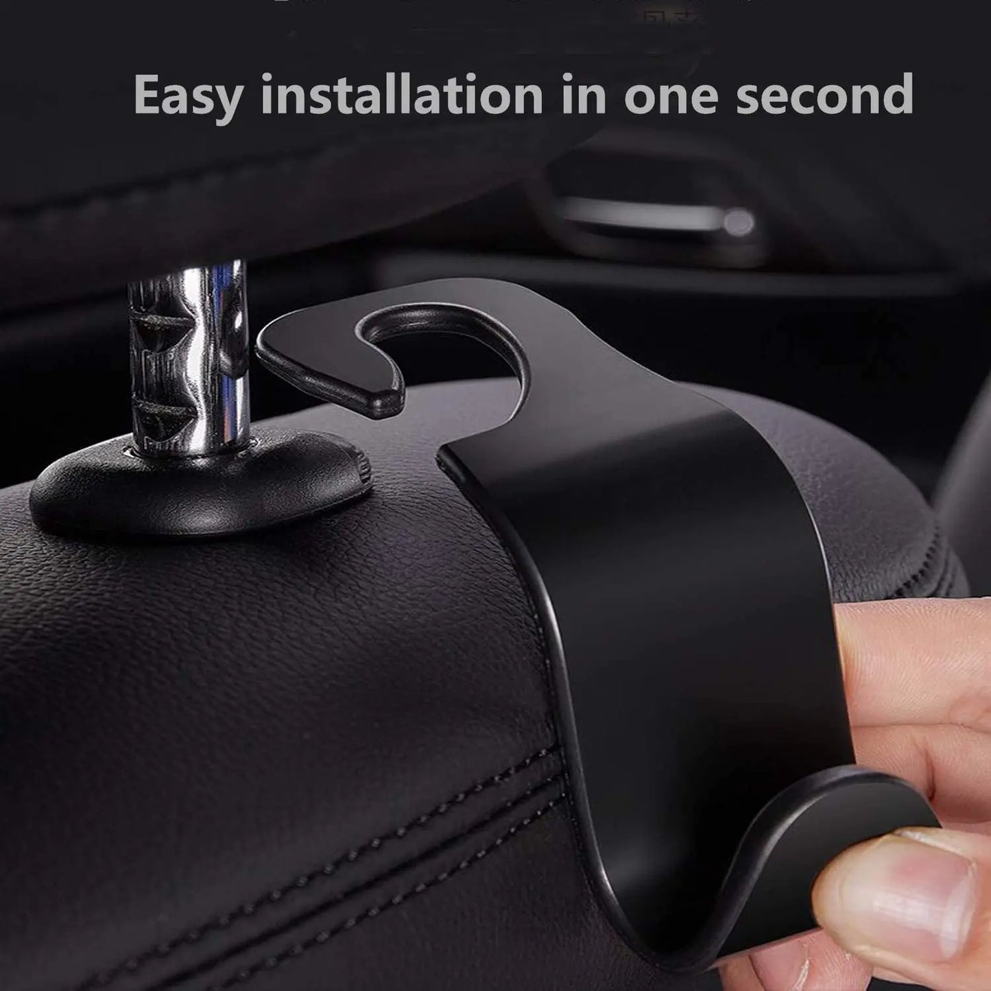 4Pack Headrest Hooks for car - Bags Car Clips Front Seat Headrest Organizer Holder Auto Fastener Hangers Car Storage Interior Accessories