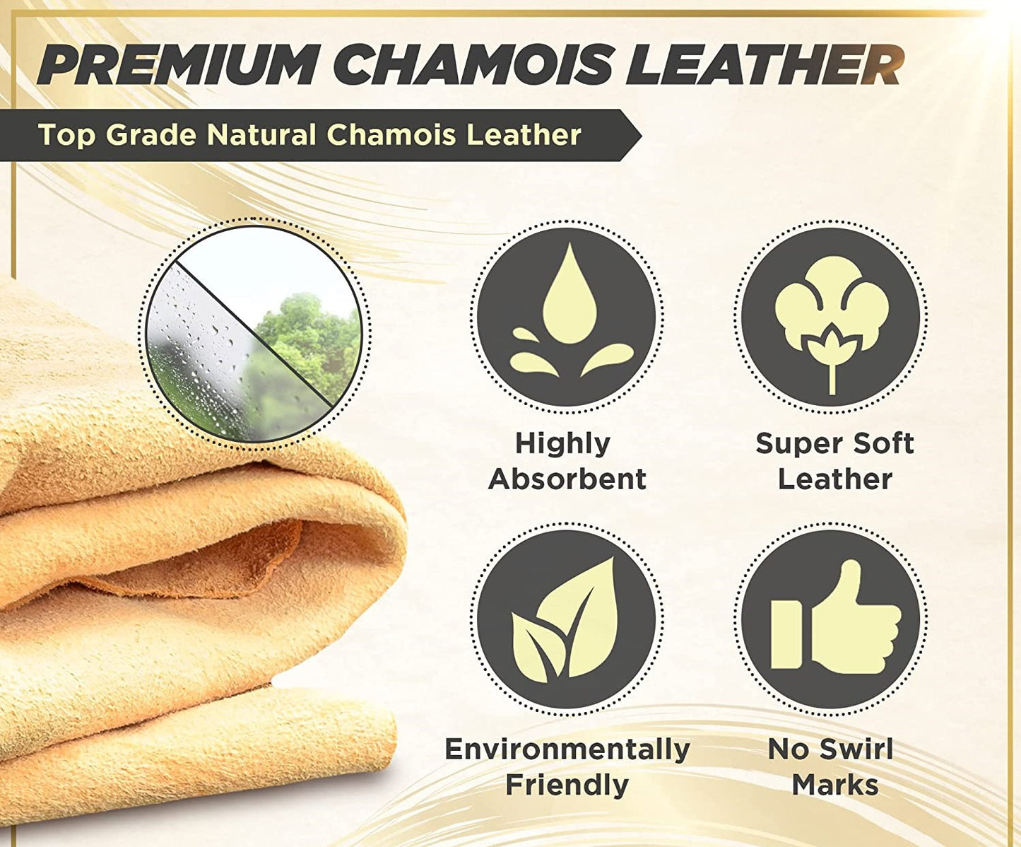 Natural Chamois Free Shape Clean Cloth 40 x 60 cm