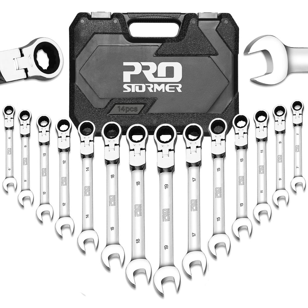 PROSTORMER 14PCS Multitool set Wrench Ratchet Spanner Set Auto Xpert