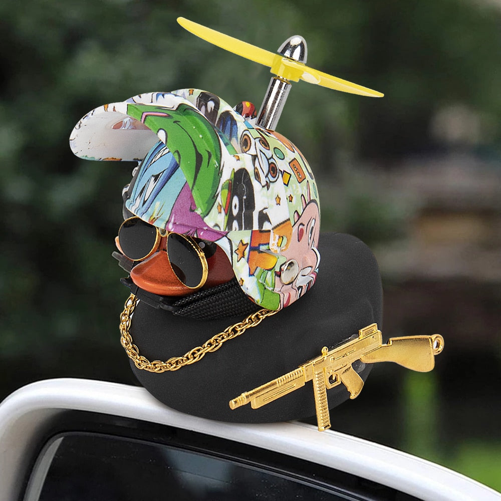 Decorative Squeaky Duck - Bicycle Horn , Rubber Duck Toy - Car Ornaments Duck Car Dashboard Decoration