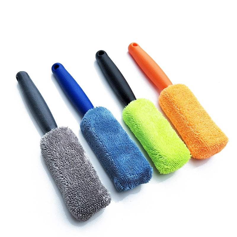 Microfiber Solid Colour Wheel Washing Brushes | Durable Cleaning Tool