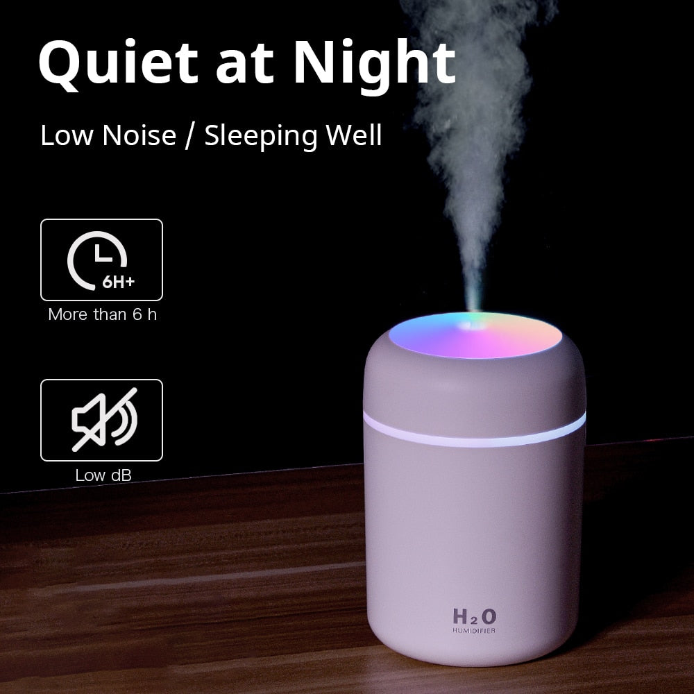 300ML Mini Humidifier Bedroom Office Living Room Portable Low Noise  Diffuser