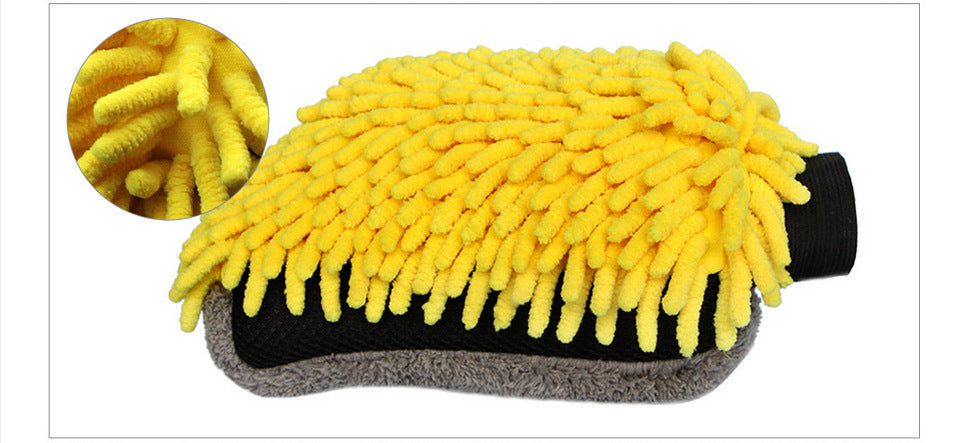 Car Wash Microfiber Chenille Gloves - Waterproof lining - Premium Chenille Microfiber Wash Mitt - Scratch Free