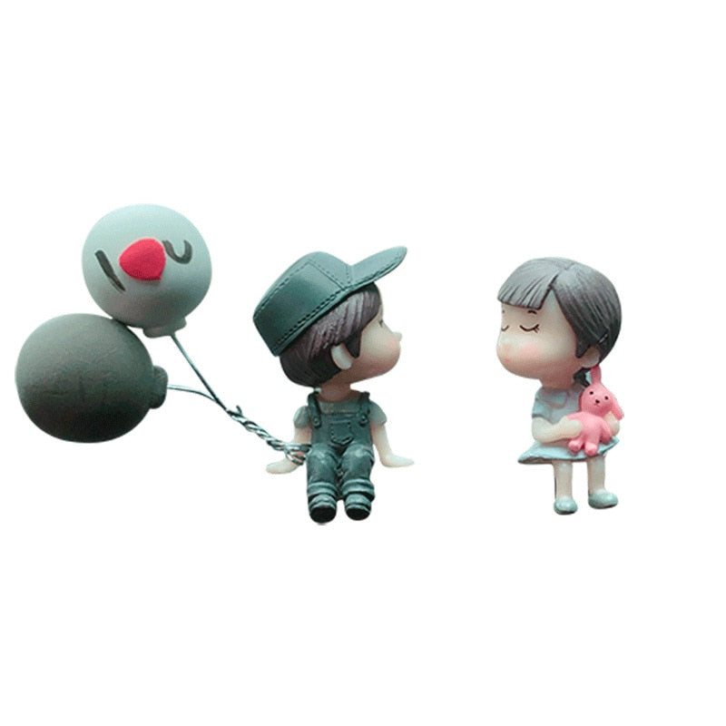 Cute Decorative Couple Figurines / Dashboard Ornament