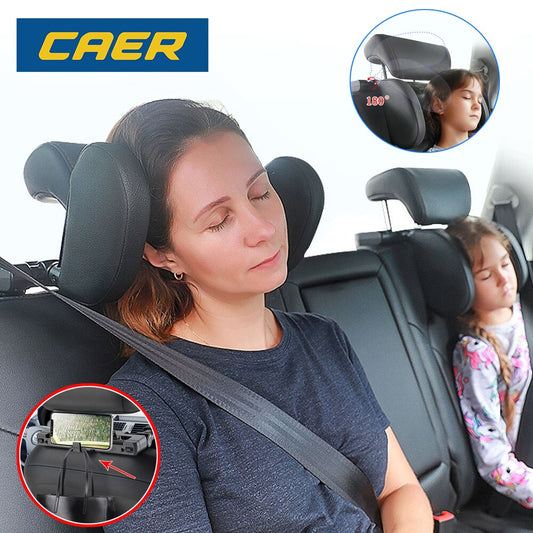 360° Adjustable Car Headrest Pillow – Neck Support for Travel