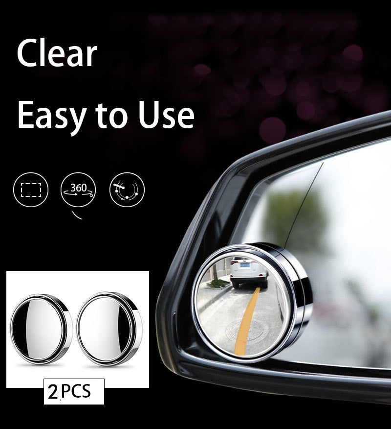 BLIND SPOT MIRRORS x2 – Cars, Vans, 360 degree, Convex, Adjustable, Waterproof, Rear View, Road Traffic Safety