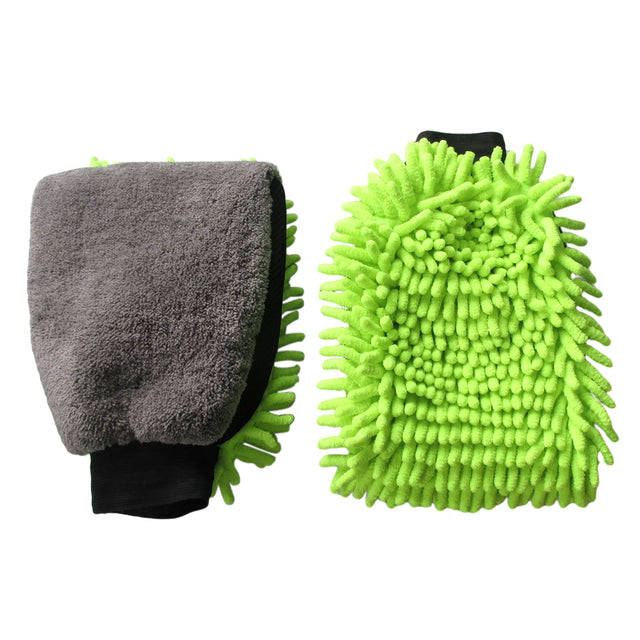 Car Wash Microfiber Chenille Gloves - Waterproof lining - Premium Chenille Microfiber Wash Mitt - Scratch Free